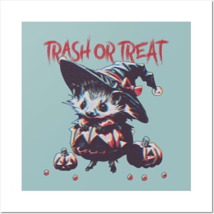 Treat or trash Halloween Possum Posters and Art